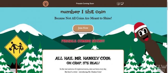 新屎币Mr Hankey极速火红开始进行ICO预售