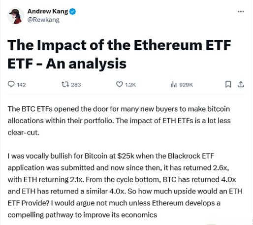 现货以太坊ETF推出，ETH或将下跌30%